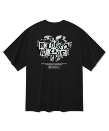 コラージュ半袖Tシャツブラック