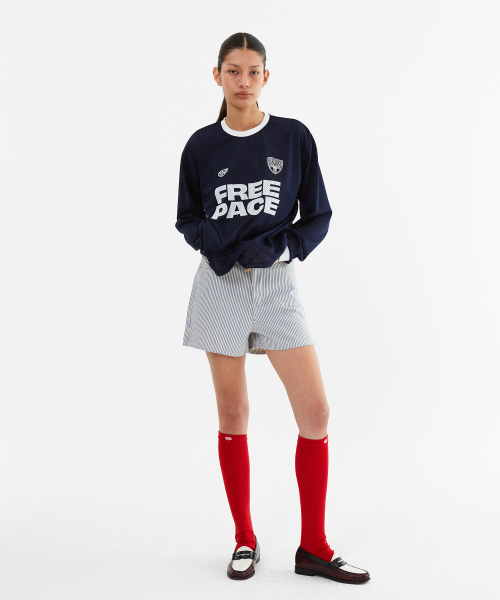 MENASOO(ミナス)の「Stripe Denim Short Pants_Skyblue(その他パンツ・レディース・スカイブルー・2/1)」の6枚目の写真
