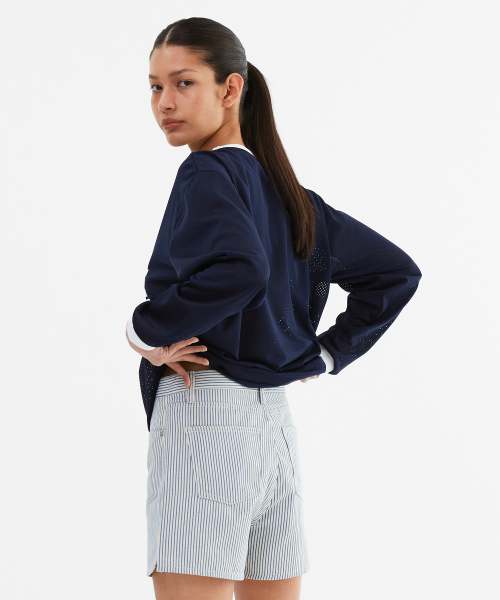 MENASOO(ミナス)の「Stripe Denim Short Pants_Skyblue(その他パンツ・レディース・スカイブルー・2/1)」の9枚目の写真
