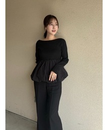 Day and Grade（デイアンドグレイド）の「【RISAKOセレクト】ペプラムバルーンニットトップス（Tシャツ/カットソー）」