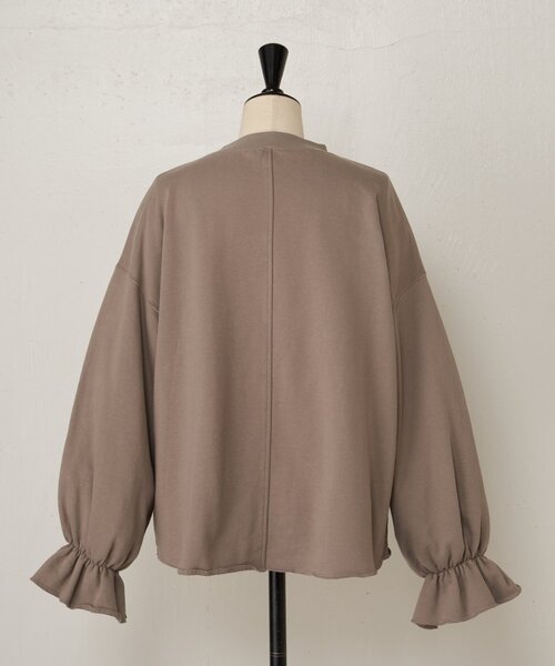 BEARDSLEY（ビアズリー）の「袖口フリルトレーナー（Tシャツ/カットソー・レディース・モカ/ブラック・FREE）」の13枚目の写真