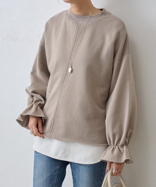 袖口フリルトレーナー（Tシャツ/カットソー）｜BEARDSLEY（ビアズリー