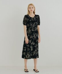 PUFF LINE ONEPIECE_BLACK