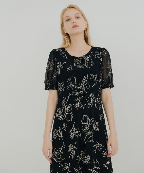 YUPPE（ヨッペ）の「PUFF LINE ONEPIECE_BLACK（ワンピース・レディース・その他・FREE）」の4枚目の写真
