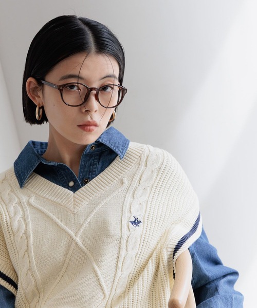 BEVERLY HILLS POLO CLUB（ビバリーヒルズポロクラブ）の「【BEVERLY HILLS POLO CLUB】別注ラインベスト（ベスト・レディース・オフホワイト/ネイビー/キャメル・FREE）」の19枚目の写真