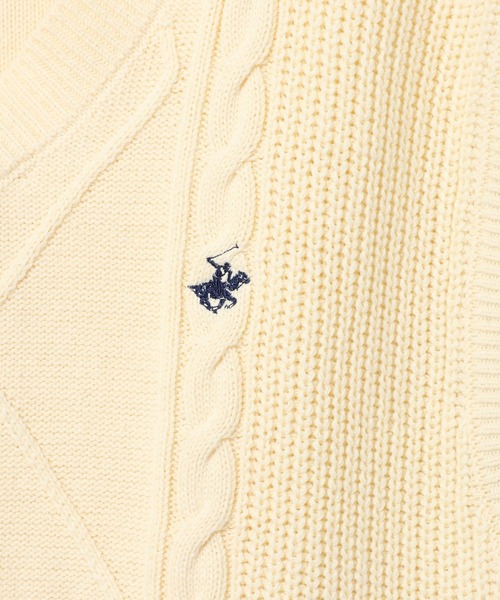 BEVERLY HILLS POLO CLUB（ビバリーヒルズポロクラブ）の「【BEVERLY HILLS POLO CLUB】別注ラインベスト（ベスト・レディース・オフホワイト/ネイビー/キャメル・FREE）」の8枚目の写真