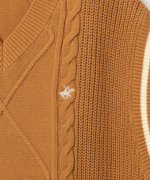 BEVERLY HILLS POLO CLUB（ビバリーヒルズポロクラブ）の「【BEVERLY HILLS POLO CLUB】別注ラインベスト（ベスト・レディース・オフホワイト/ネイビー/キャメル・FREE）」の9枚目の写真