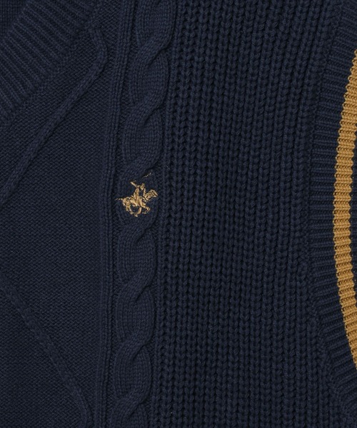 BEVERLY HILLS POLO CLUB（ビバリーヒルズポロクラブ）の「【BEVERLY HILLS POLO CLUB】別注ラインベスト（ベスト・レディース・オフホワイト/ネイビー/キャメル・FREE）」の10枚目の写真