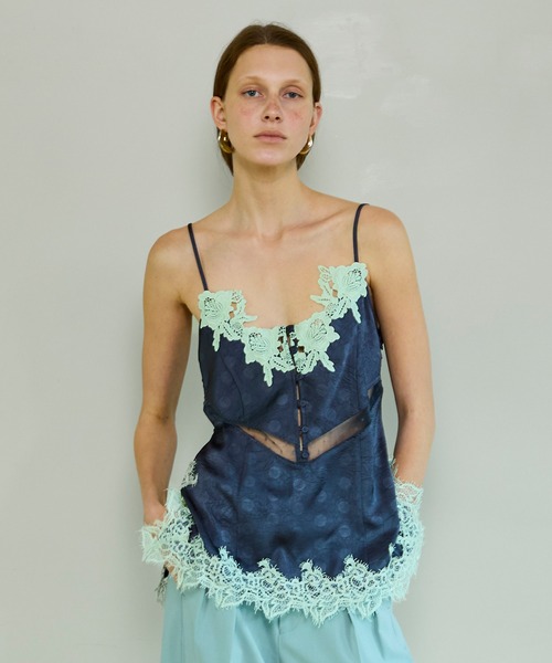 MAISON SPECIAL（メゾンスペシャル）の「Lingerie Camisole/ランジェリーキャミ（キャミソール・レディース・イエロー/ネイビー/チャコールグレー・FREE）」の12枚目の写真