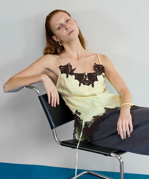 MAISON SPECIAL（メゾンスペシャル）の「Lingerie Camisole/ランジェリーキャミ（キャミソール・レディース・イエロー/ネイビー/チャコールグレー・FREE）」の18枚目の写真