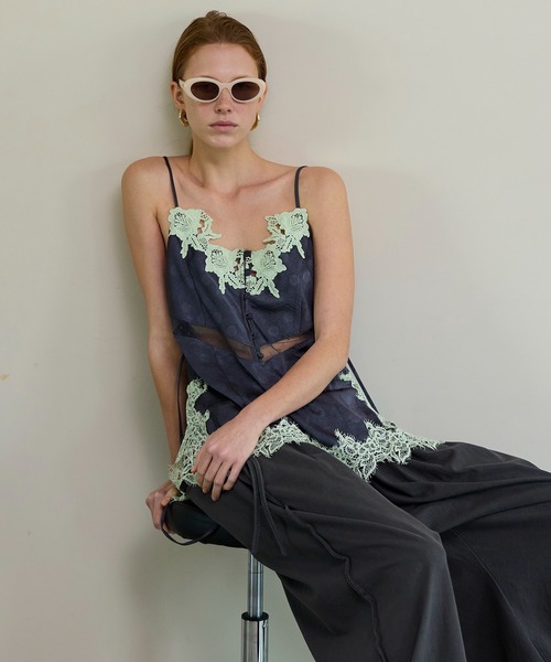 MAISON SPECIAL（メゾンスペシャル）の「【PRE-ORDER】Lingerie Camisole/ランジェリーキャミ（キャミソール・レディース・イエロー/ネイビー/チャコールグレー・FREE）」の9枚目の写真