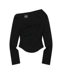 オフショルダー」に該当するトップス（ブラック/黒色系）ファッション