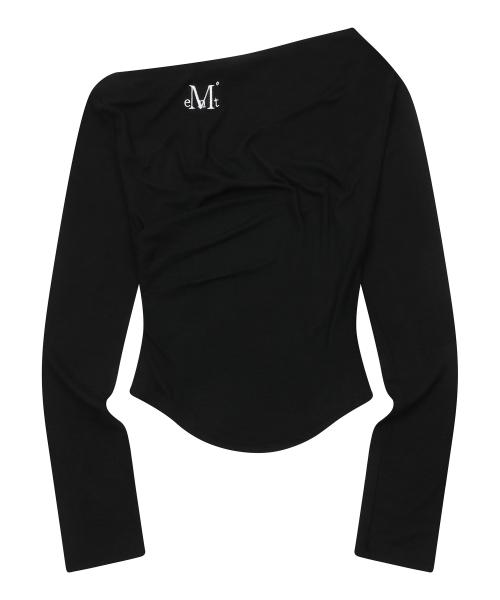 MUCENT（ムセント）の「リブールオフショルダーアンバランスグルミ長袖Tシャツ（4カラー）（Tシャツ/カットソー・レディース・チャコール/ブラック/アイボリー・FREE）」の19枚目の写真