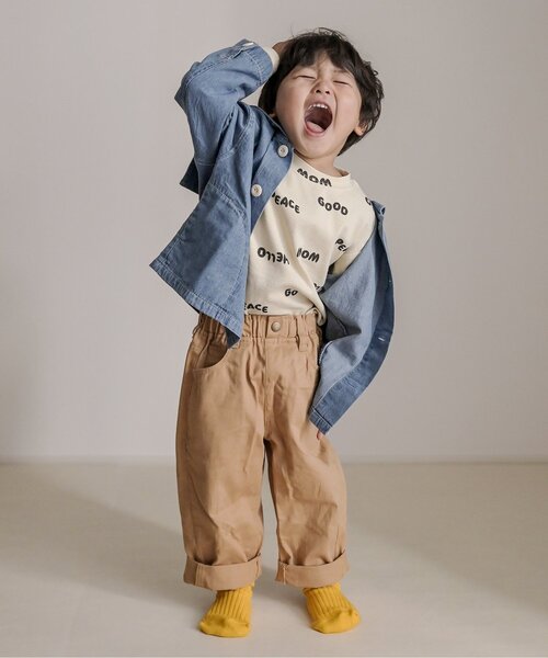 p.premier（ピードットプルミエ）の「イロチ買いしたい総柄ストレッチ長袖Tシャツ_ジュニア対応（Tシャツ/カットソー・キッズ・ブラック/アイボリー/サックスブルー/オフホワイト/グリーン/レッド/マスタード/その他11・80/90/100/110/120/130/140）」の10枚目の写真