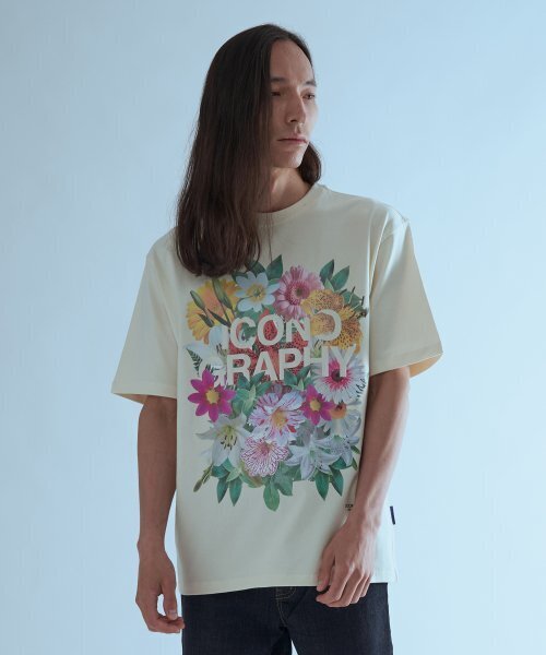 ICONOGRAPHY(アイコノグラフィー)の「SURREALISM MOVEMET FLOWER 2 CR(Tシャツ/カットソー・メンズ・アイボリー・LARGE/MEDIUM/SMALL)」の2枚目の写真
