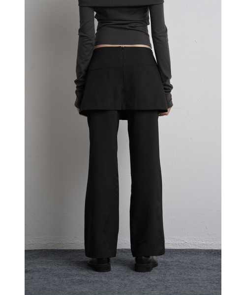 UNBALANCED SKIRT PANTS BLACK その他パンツ SYNERJYN シナジン のファッション通販