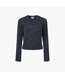 KUME（クメ）の「Wool Blend Melange Sweater, Navy（ニット/セーター）」