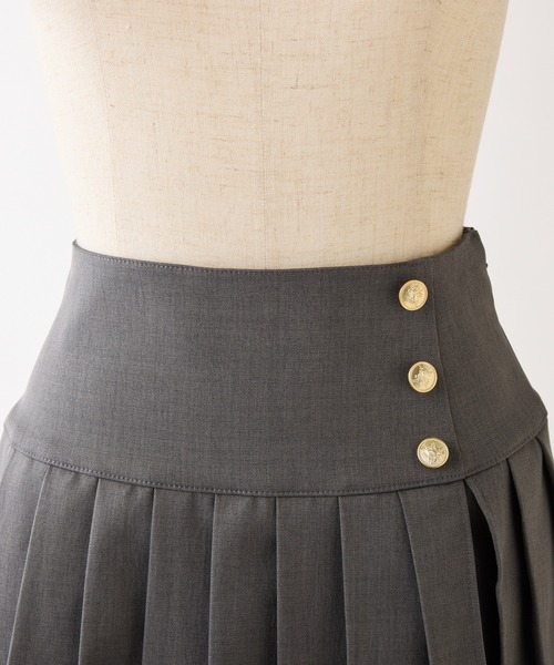 S/Mサイズ展開】金ボタンプリーツスカパン（スカート）｜one after