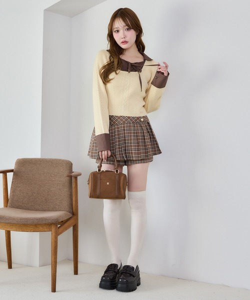 one after another NICE CLAUP(ワンアフターアナザーナイスクラップ)の「【S/Mサイズ展開】金ボタンプリーツスカパン(スカート・レディース・ベージュ系その他/グレー系その他/ベージュ/杢グレー・MEDIUM/SMALL)」の16枚目の写真