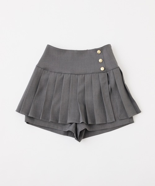セール】【S/Mサイズ展開】金ボタンプリーツスカパン（スカート）｜one