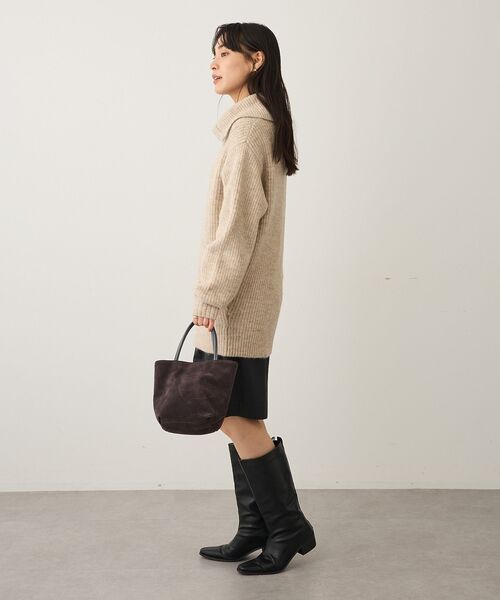 CRAFT STANDARD BOUTIQUE（クラフトスタンダードブティック）の「洗える/ハーフジップローゲージニットチュニック（ニット/セーター・レディース・ベージュ系その他2/杢グレー・FREE）」の16枚目の写真
