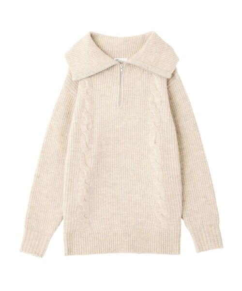 CRAFT STANDARD BOUTIQUE（クラフトスタンダードブティック）の「洗える/ハーフジップローゲージニットチュニック（ニット/セーター・レディース・ベージュ系その他2/杢グレー・FREE）」の21枚目の写真