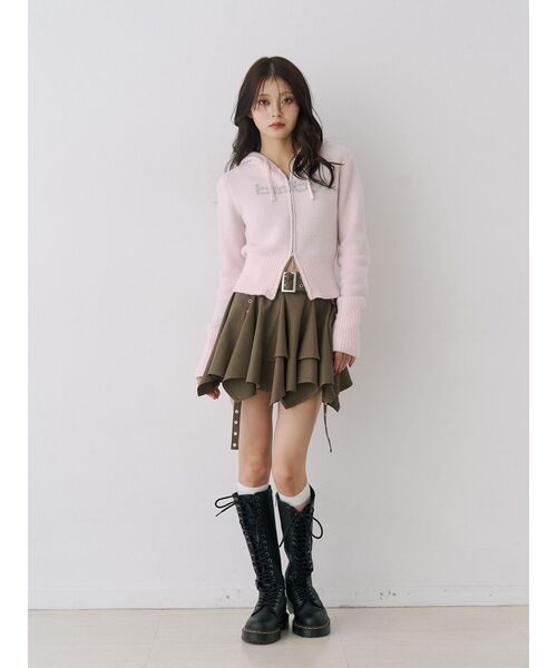 jouetie（ジュエティ）の「アシメヘムベルテッドミニスカート 赤チェック（スカート・レディース・レッド/ブラック/カーキ・MEDIUM）」の5枚目の写真