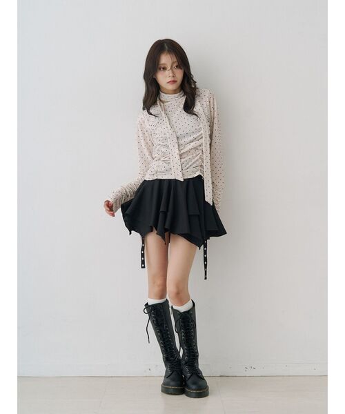 jouetie（ジュエティ）の「アシメヘムベルテッドミニスカート 赤チェック（スカート・レディース・レッド/ブラック/カーキ・MEDIUM）」の15枚目の写真