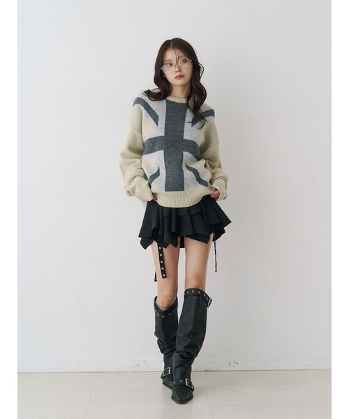 jouetie（ジュエティ）の「アシメヘムベルテッドミニスカート 赤チェック（スカート・レディース・レッド/ブラック/カーキ・MEDIUM）」の19枚目の写真