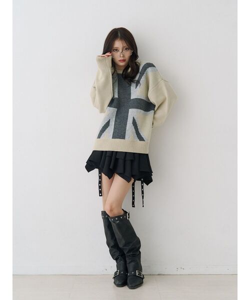 jouetie（ジュエティ）の「アシメヘムベルテッドミニスカート 赤チェック（スカート・レディース・レッド/ブラック/カーキ・MEDIUM）」の20枚目の写真