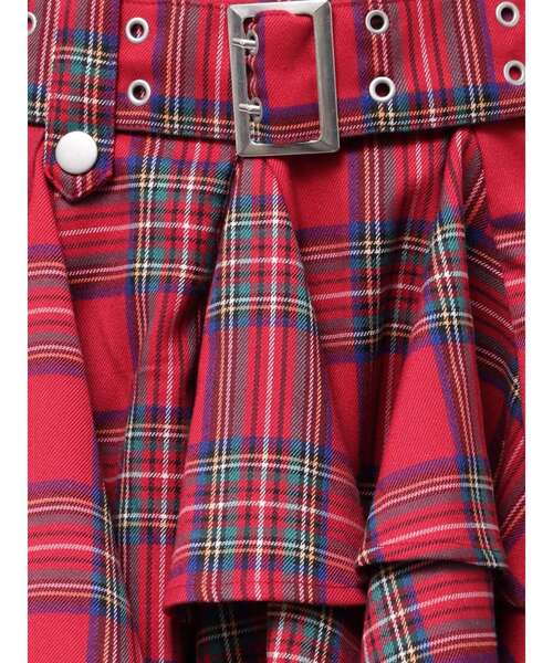 jouetie（ジュエティ）の「アシメヘムベルテッドミニスカート 赤チェック（スカート・レディース・レッド/ブラック/カーキ・MEDIUM）」の9枚目の写真