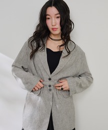 Shelly island（シェリーアイランド）の「麻見えテラーベルト付きジャケット（テーラードジャケット）」