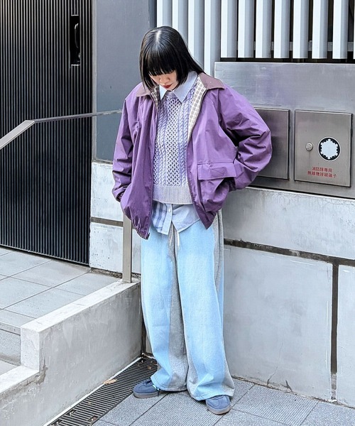 niko and...（ニコアンド）の「[MODE NORM CORE] リバーシブルシャカブルゾン（ブルゾン・レディース・ボルドー/ネイビー/キャメル・LARGE/MEDIUM）」の9枚目の写真