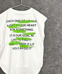 グラフィックプリント オーバーサイズ ノースリーブ Tシャツ