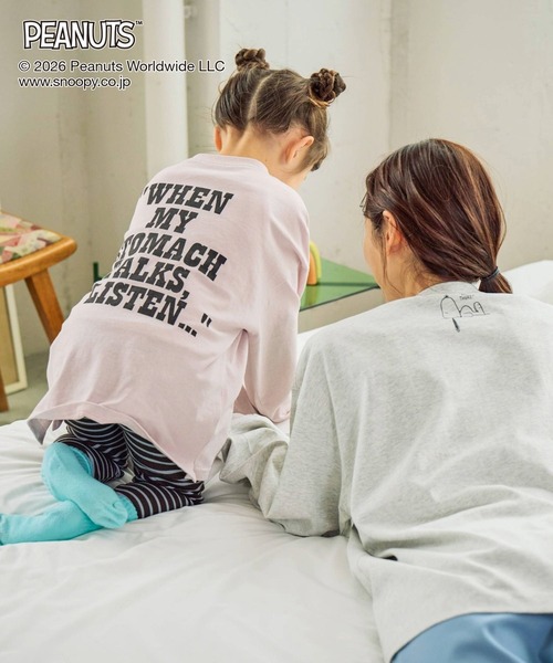 GLOBAL WORK（グローバルワーク）の「PEANUTS/ヘビロッTEEプリント長袖T/633928（Tシャツ/カットソー・キッズ・チャコールグレー/ピンク・110cm/160cm/120cm/100cm/150cm/140cm/130cm）」の8枚目の写真