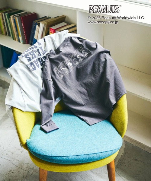 GLOBAL WORK（グローバルワーク）の「PEANUTS/ヘビロッTEEプリント長袖T/633928（Tシャツ/カットソー・キッズ・チャコールグレー/ピンク・110cm/160cm/120cm/100cm/150cm/140cm/130cm）」の3枚目の写真