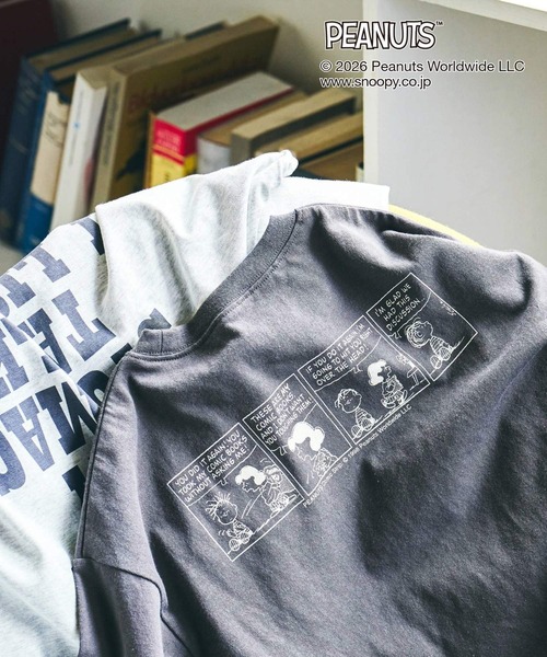GLOBAL WORK（グローバルワーク）の「PEANUTS/ヘビロッTEEプリント長袖T/633928（Tシャツ/カットソー・キッズ・チャコールグレー/ピンク・110cm/160cm/120cm/100cm/150cm/140cm/130cm）」の4枚目の写真
