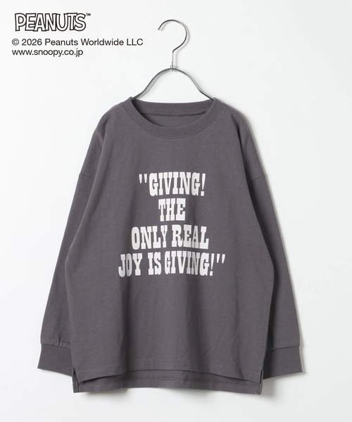 GLOBAL WORK（グローバルワーク）の「PEANUTS/ヘビロッTEEプリント長袖T/633928（Tシャツ/カットソー・キッズ・チャコールグレー/ピンク・110cm/160cm/120cm/100cm/150cm/140cm/130cm）」の12枚目の写真