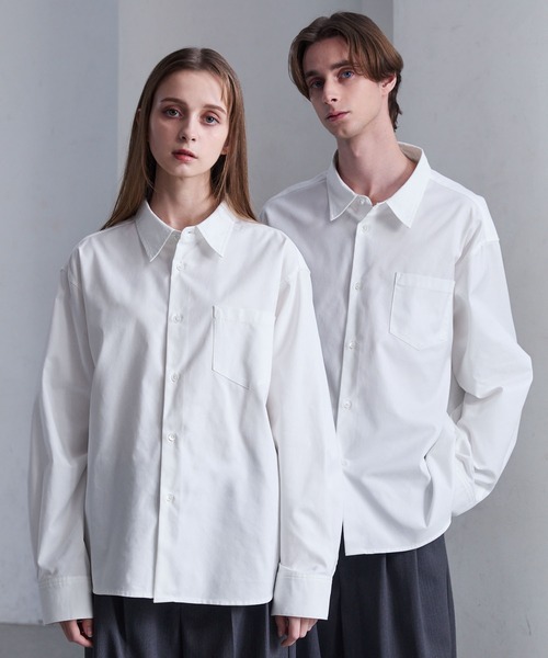 CLEL（クレイル）の「【CLEL】Royal Oxford Regular Collar Shirt / ロイヤルオックスフォード レギュラーカラーシャツ（シャツ/ブラウス・メンズ・ブラック/サックスブルー/ホワイト・L/M/S/XS）」の2枚目の写真