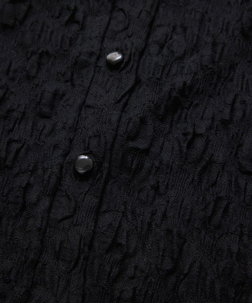 VIS（ビス）の「ストレッチレースジャガード衿付きシャツカーディガン（シャツ/ブラウス・レディース・ブラック/オフホワイト/イエロー・FREE）」の13枚目の写真