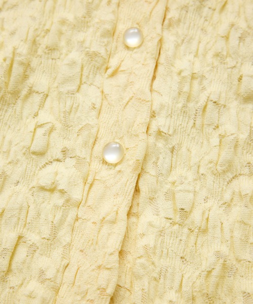 VIS（ビス）の「ストレッチレースジャガード衿付きシャツカーディガン（シャツ/ブラウス・レディース・ブラック/オフホワイト/イエロー・FREE）」の11枚目の写真
