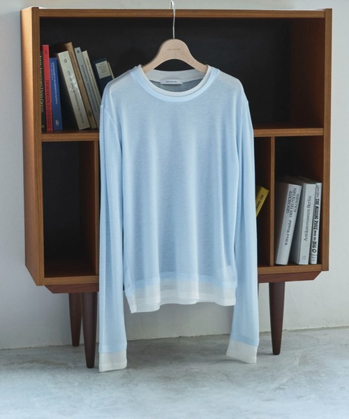 Doux archives（ドゥアルシーヴ）の「レイヤード風ロンＴｅｅ（Tシャツ/カットソー・レディース・ベージュ/ピンク/ブルー/オフホワイト・FREE）」の3枚目の写真
