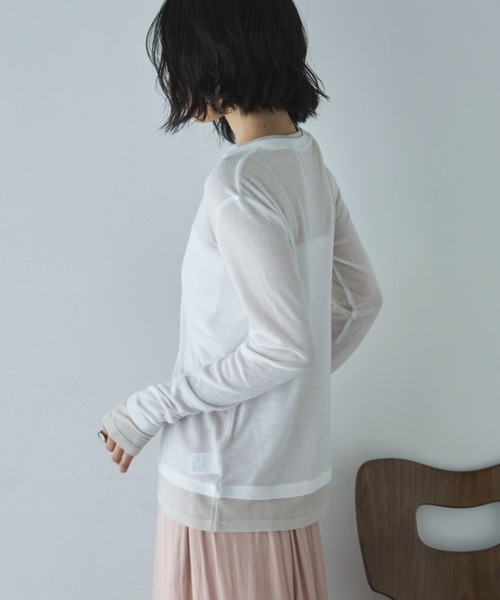 Doux archives（ドゥアルシーヴ）の「レイヤード風ロンＴｅｅ（Tシャツ/カットソー・レディース・ベージュ/ピンク/ブルー/オフホワイト・FREE）」の16枚目の写真