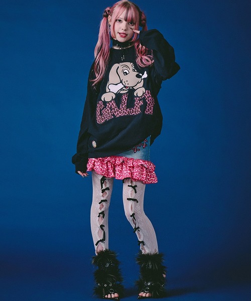 GALFY（ガルフィー）の「【GALFY/ガルフィー】ばーばの切り貼りリメイクロンTee（Tシャツ/カットソー・メンズ・ホワイト/ピンク/ブラック・M/L/XL）」の15枚目の写真