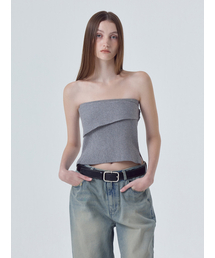 Double Layered Knit Bustier Grey