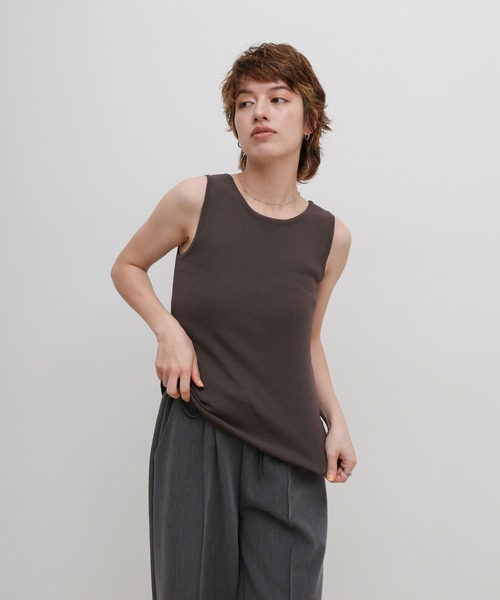 select MOCA(セレクトモカ)の「【機能素材】プレーンニットタンクトップ(ニット/セーター・レディース・ブラウン/ブラック/アイボリー・FREE)」の16枚目の写真