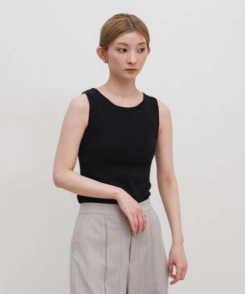 select MOCA(セレクトモカ)の「【機能素材】プレーンニットタンクトップ(ニット/セーター・レディース・ブラウン/ブラック/アイボリー・FREE)」の22枚目の写真