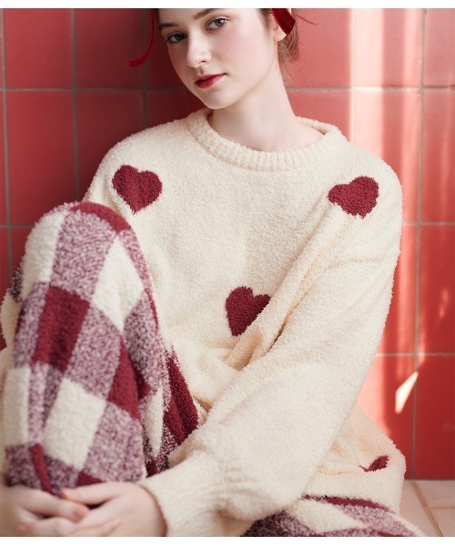 PEACH JOHN（ピーチジョン）の「ホイップリーハートチェックパジャマ（ルームウェア/パジャマ・レディース・レッド/グレイッシュベージュ・1/2）」の13枚目の写真