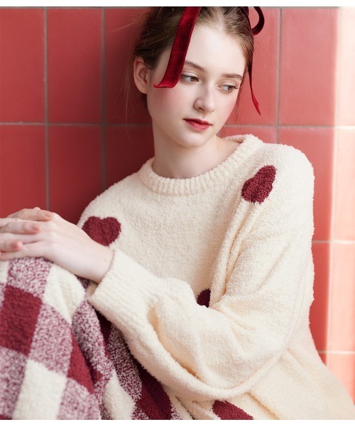 PEACH JOHN（ピーチジョン）の「ホイップリーハートチェックパジャマ（ルームウェア/パジャマ・レディース・レッド/グレイッシュベージュ・1/2）」の14枚目の写真