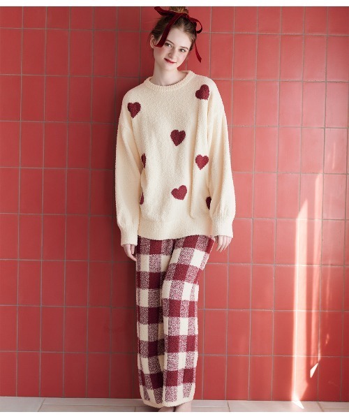 PEACH JOHN（ピーチジョン）の「ホイップリーハートチェックパジャマ（ルームウェア/パジャマ・レディース・レッド/グレイッシュベージュ・1/2）」の17枚目の写真